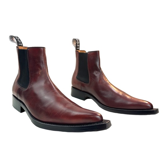 JOHN FLUEVOG MEN FJORDS LYNGENFJORD POINTED-TOE CHELSEA BOOTS In Brown Size:11.5 - Picture 2 of 16